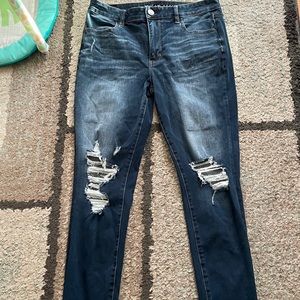 dark blue, skinny, ripped, stretch, size 14